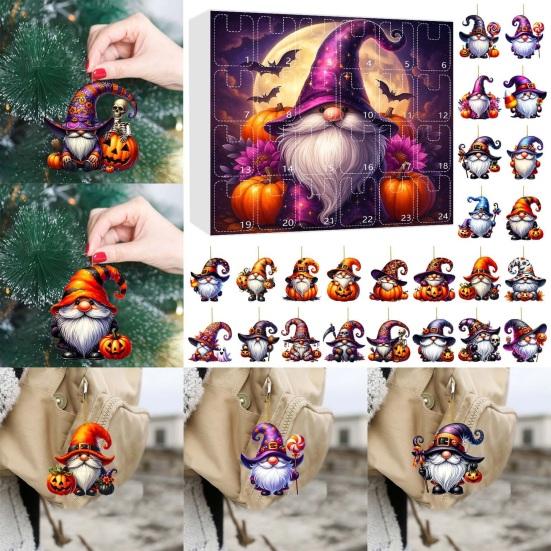 Halloween Advent Calendar 2025 Terrifying Dwarf Pendent 24-Day Countdown Box Cute Mini Characters for Kids