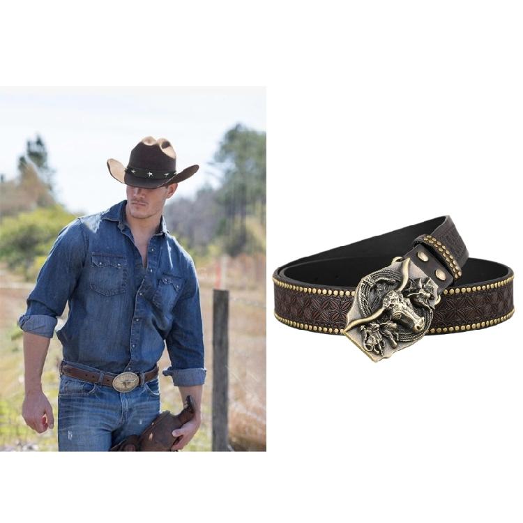 Women Men Belt Casual PU Leathers Adjustable Belt Waistband Western Cowboy Belt