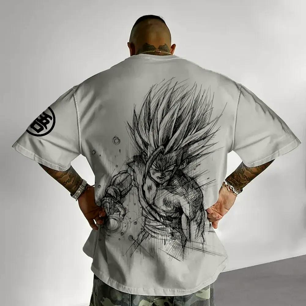2026 Dragon Ball Giappone Anime T-shirt da Uomo e Donna Son Goku Stampata Cotone Bambini e Bambine Maniche Corte Hip Hop Streetwear T-shirt Oversize