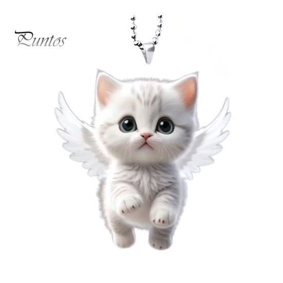 

Подвеска в виде кота-ангела, украшение для зеркала заднего вида, украшение для автомобиля, милый белый кулон в виде котенка с ремешком, причудливое очарование Cat