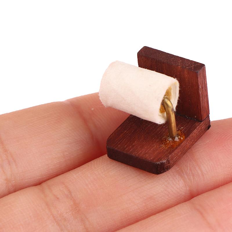 1:12 Dollhouse Miniature Tissue Paper Roll Paper With Stand Model Bathroom Decor Toy Doll House Accessories