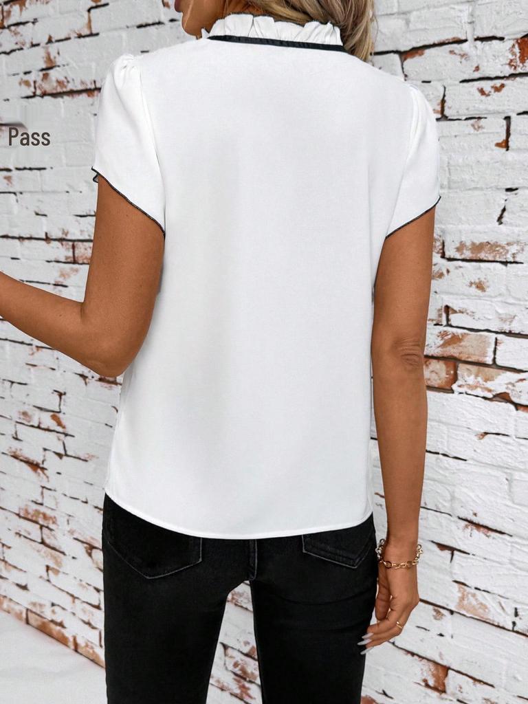 2026 Women's Elegant Tie-up Ruffle Sleeve Shirt Top