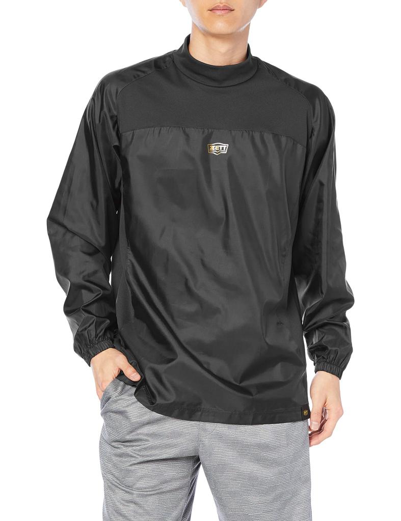 ZETT Baseball Wind Layer Black Size BO215WA Shirt, (1900), L,