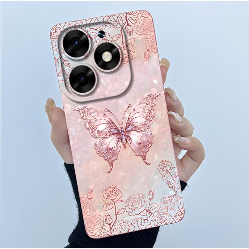 For itel S23 Plus Phone Case S681LN Cover Fashion Simplicity Oil Painting Floral Soft Liquid Silicone Shell For itel S23+ Fundas
