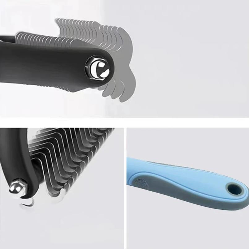 Professionelle Hunde- und Katzenbürste zum Ausbürsten von Unterwolle, Fellpflege-Werkzeug, Haarentferner, Knotenlöser-Kamm für Welpen, Ausfall-Zubehör