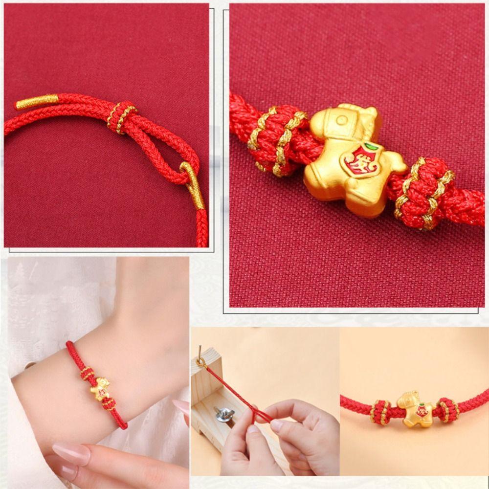 Wristband Horse Bead Bracelet Blessing Lucky Pony Fortune Bracelet Spring Festival