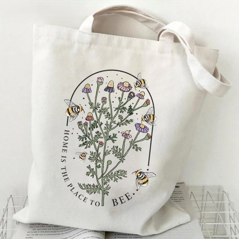 Borsa a Tote in Tela Girasole e Ape Versatile Borsa a Spalla da Sottobraccio per Lavoro Scuola Pendolarismo