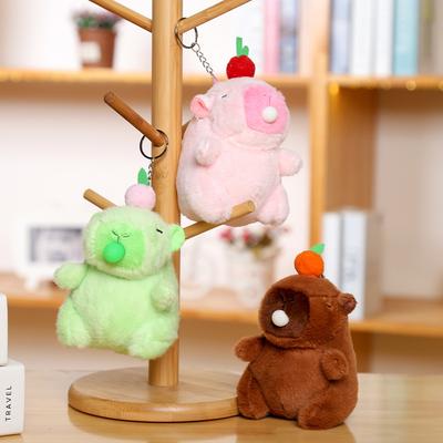 Cute Capybara Plush Keychains Backpack Pendant Kawaii Keyring Plush Doll Car Decoration Stuffed Animal Soft Toys Birthday Gifts