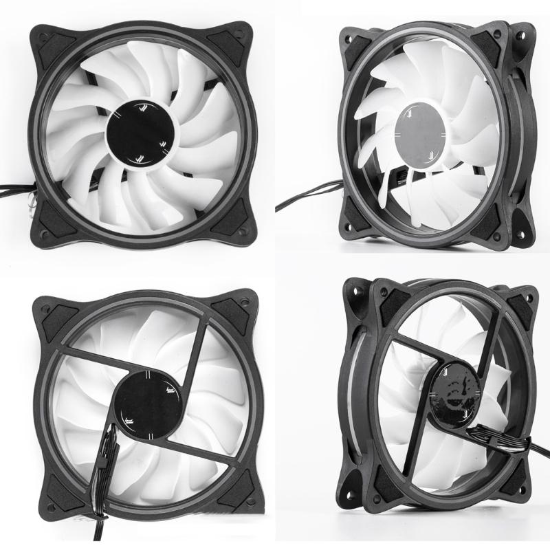High Speed 1500RPM Silents RGBs PC Cooling Fan Two Side Lighting 1200LM Brightness ABS Material Tool Free Installation For Desktop Laptop