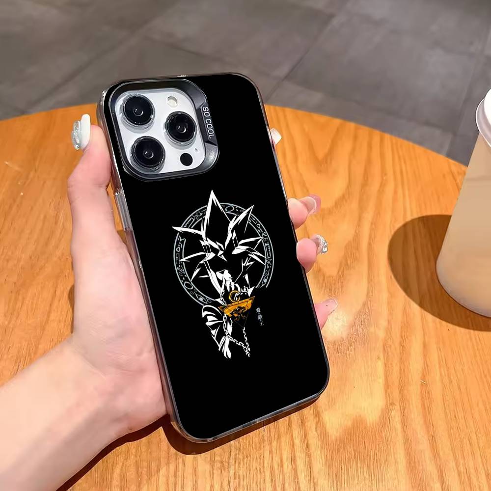 Yu-Gi-Oh Anime Phone Case For iPhone17,16,15,14,13,12,11,Pro,MAX Gray Matte Silicone Black Cover