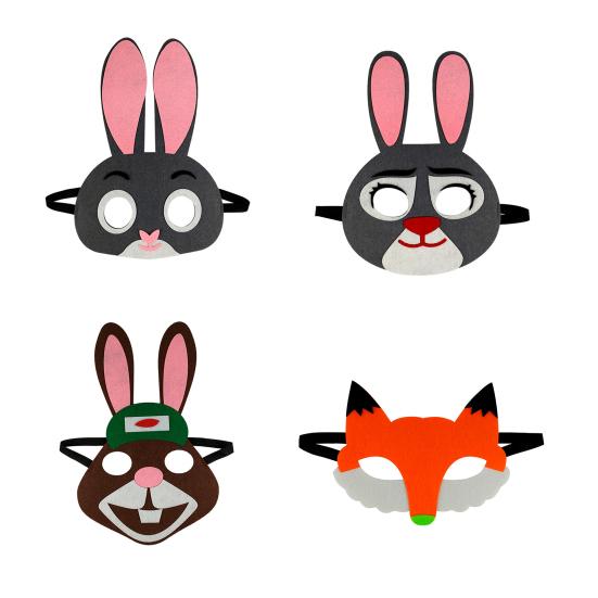 Halloween Maske Exquisite Form Lebendige Farbe Vliesstoff Cartoon Zootopia Film Thema Cosplay Maske Partyzubehör