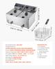 VEVOR Commercial Electric Deep Fryer, Upgrade Dual Tank 14 L Oil Capacity, 5000W Stainless Steel Countertop Fryer with Baskets & Lids