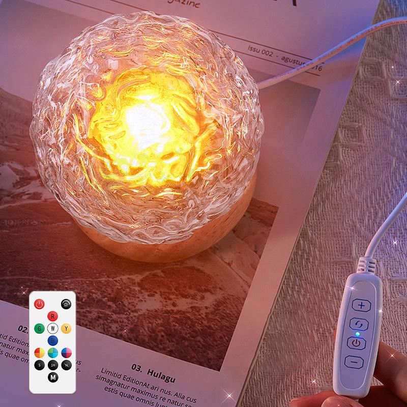 Projection Night Light Water Ripple Led Lamp16 Colors Atmosphere Light Bedside Decoration Projector Lamp Christmas Birthday Gift