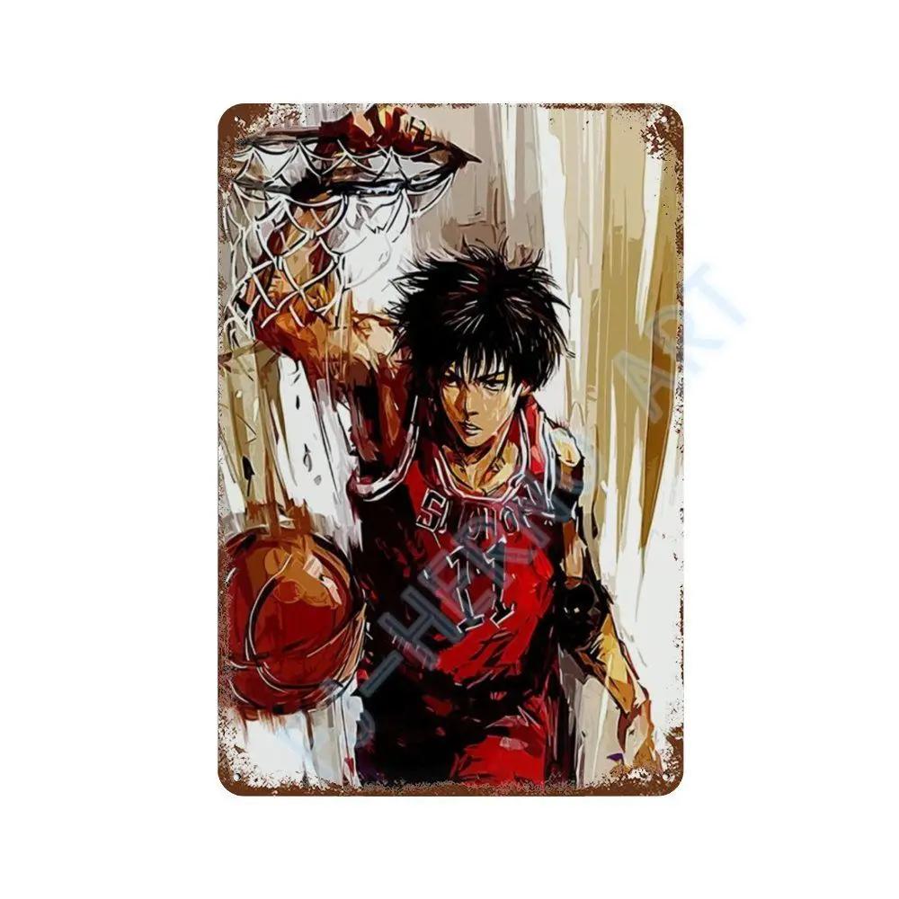 Japanese Anime Slam Dunk Metal Tin Sign Plaque Retro Poster Corridor Room Home Decor Murals Decorative Plates Wall Art Gift