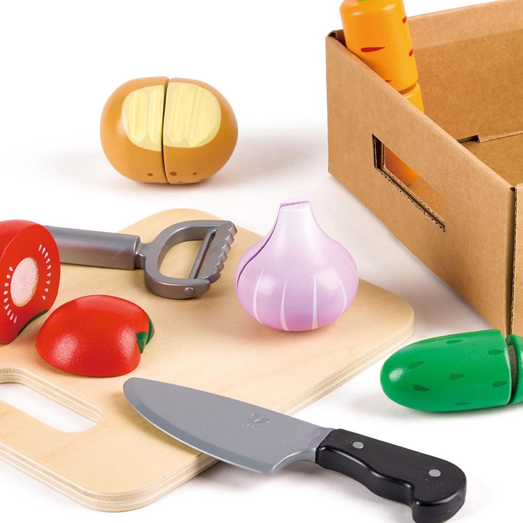 Hape Vegetable Ages 3 and Wooden Pretend Play E8850 Set, Up, Toy,