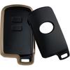 TPU Key Fob Cover Compatible with 2012- Toyota Avalon Camry Corolla Highlander RAV4 (Black/White)