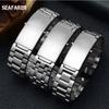 Quality 316L 18mm 20mm 22mm Silver Stainless Steel Watch Bands Strap For Omega Seamaster Speedmaster Planet Ocean Belt Watchband