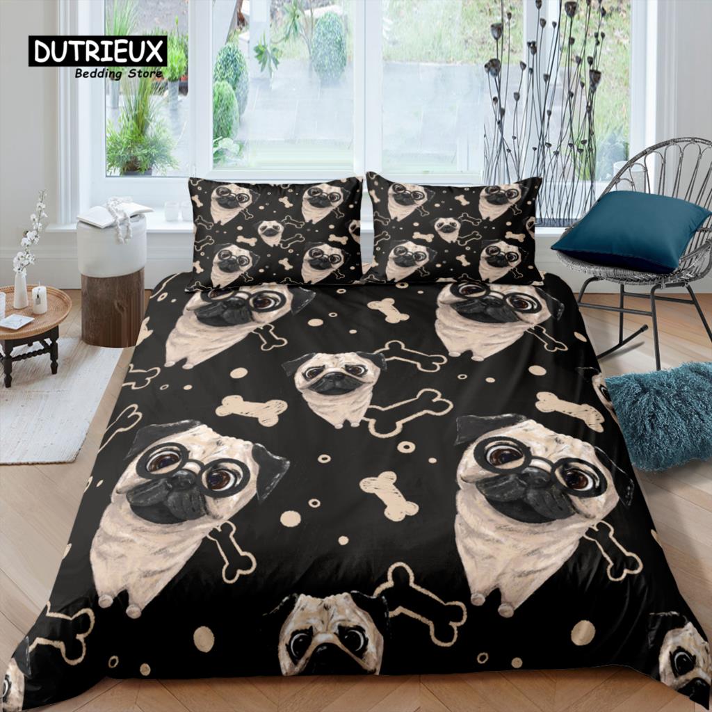 

Главная Жизнь Роскошь 3D Пары Мопс Постельное белье Комплект Пододеяльник Наволочка Детский Постельное белье Queen и King Размер EU/US/AU/UK EU single(135x200cm)