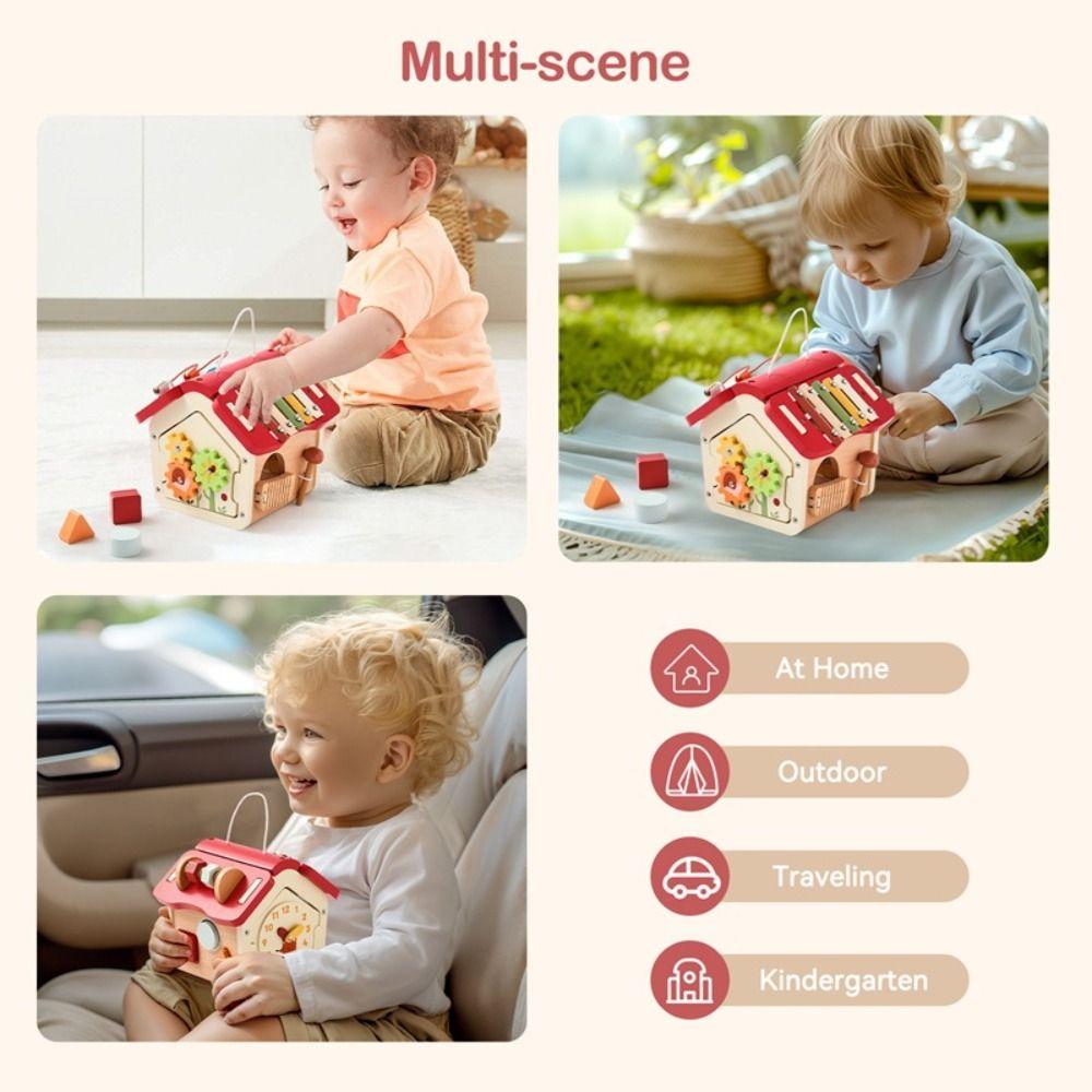 Shape Sorter House Building Blocks Puzzle Toys Musical Instrument Toys  Fine Motor Training