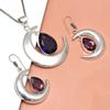 Set Amethyst Anhänger Ohrringe Mädchen Ohrring Halskette Sterling