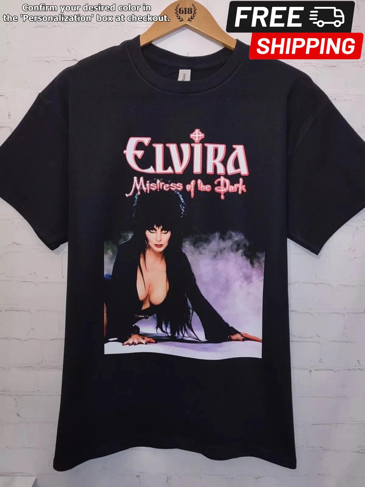 90s Elvira Shirt Basic Black 90s Movie Elvira Mistress Of The Dark Unisex Tshirt L