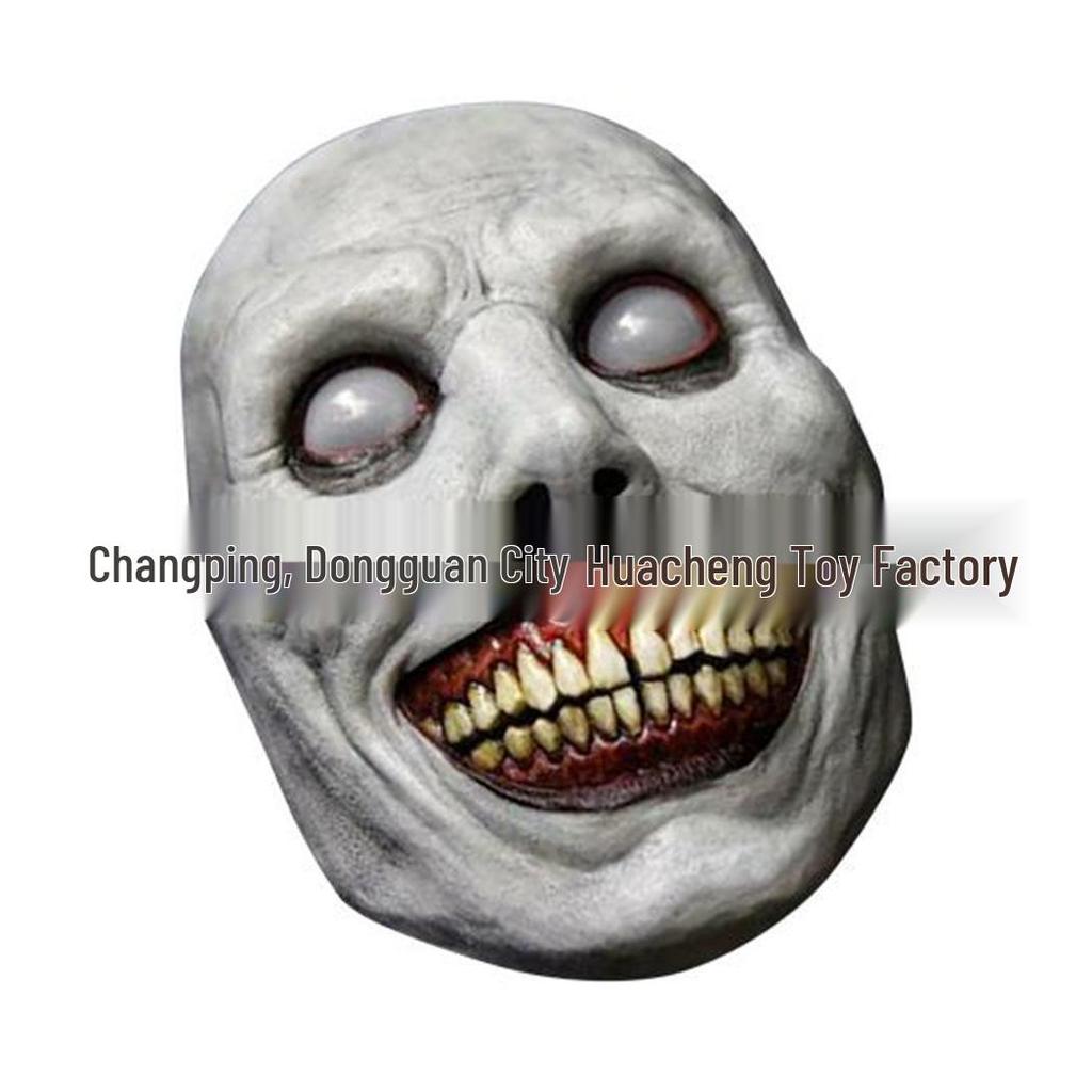 2021 Halloween Exorcist Demon Mask - Smiling White Face with White Eyes Horror Mask