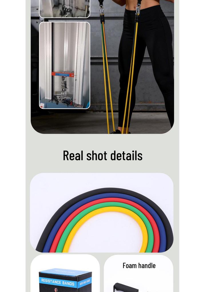 11-Piece TPE Resistance Bands Set - High Elasticity with Customizable Logo for Home Fitness