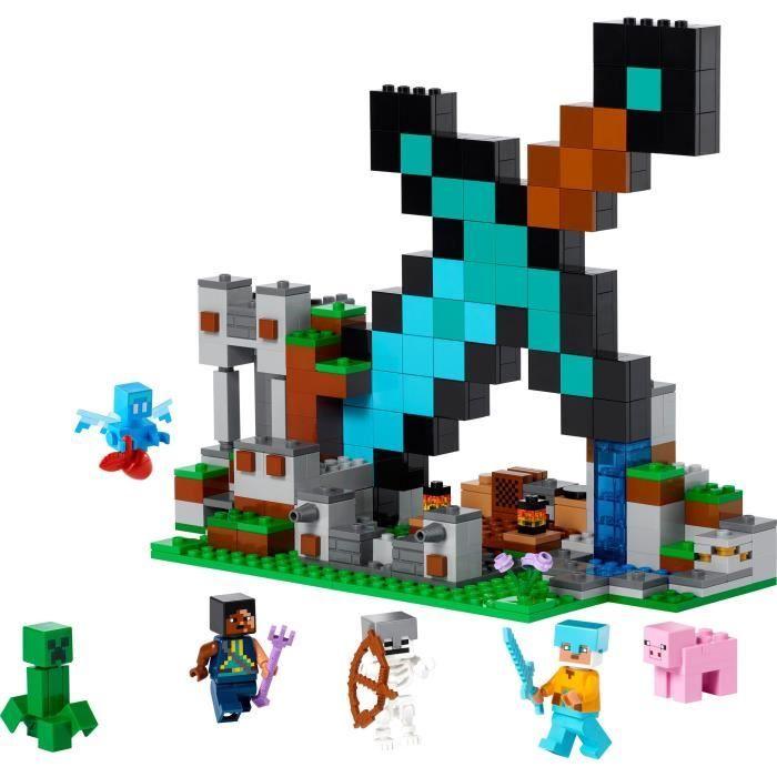 Lego Minecraft 21244 the Sword Outpost, Toy, and Creeper, Skeleton Figures, for Children