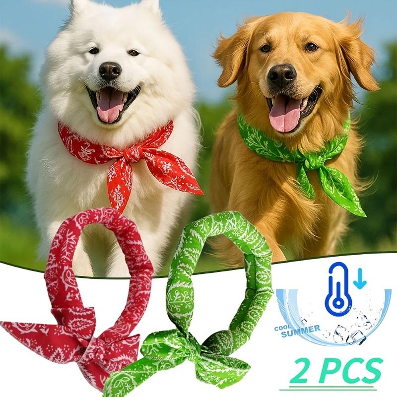 Summer Cooling Pet Scarf For Cats And Dogs Cute Cartoon Cotton Bandana Puppy Cooling Collar For Hot Weather