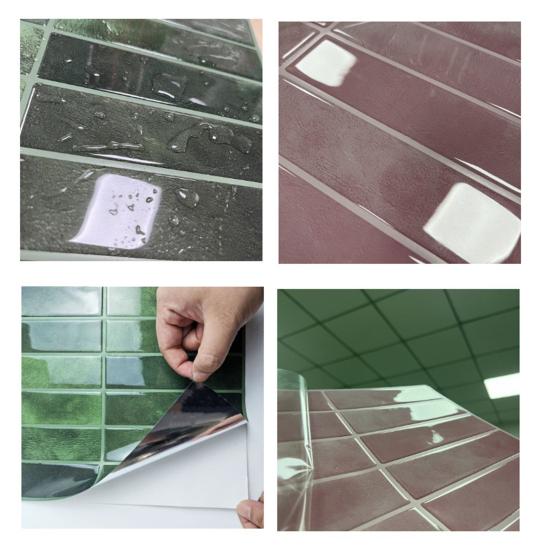 5 ks 3D obkladových samolepek na zeď Vodotěsné Samolepicí Nástěnné nálepky Odolné proti oleji Odlep a nalep samolepky na zeď pro kuchyň, koupelnu, obývací pokoj