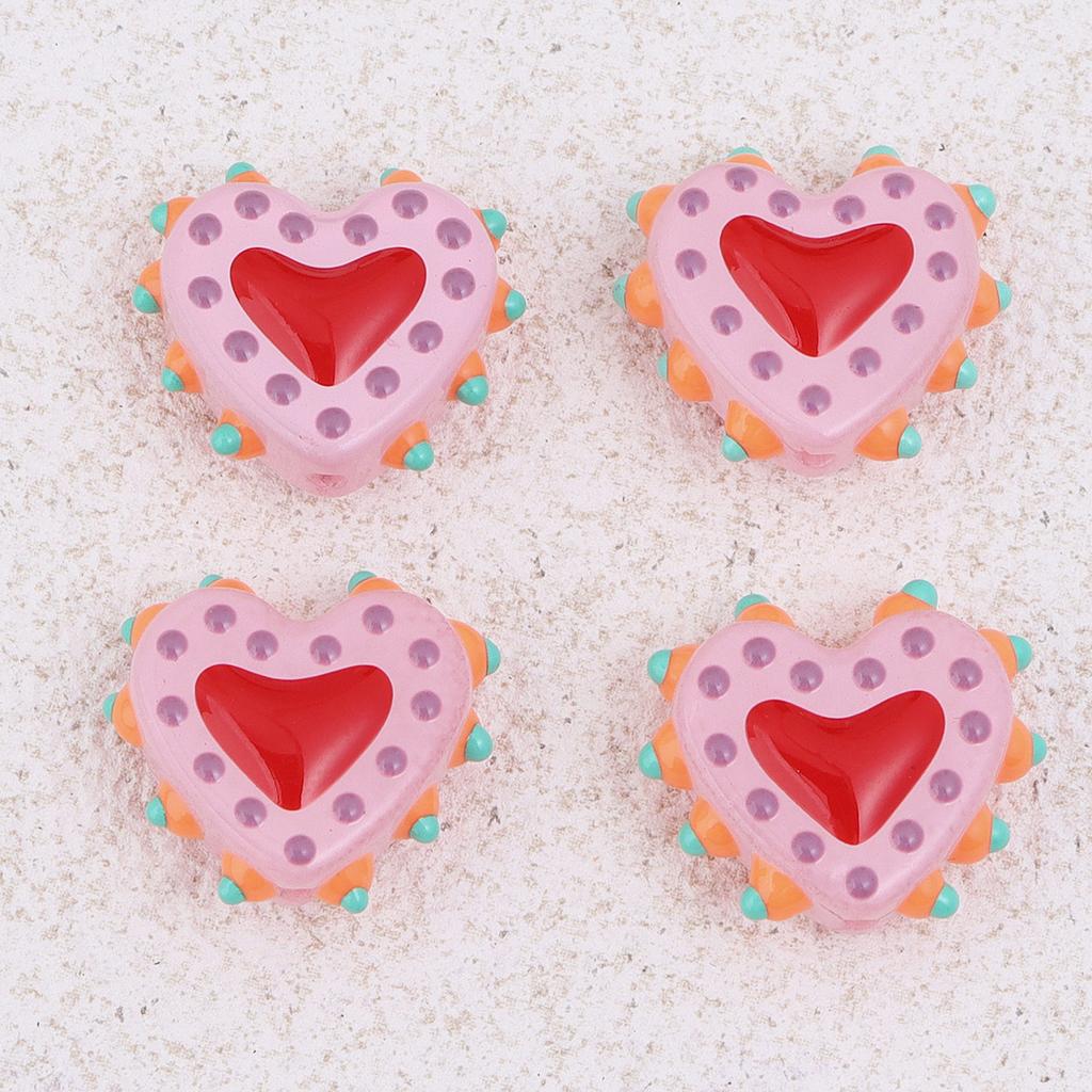 TX63 1Pcs Fun Design Sense Heart Handmade Bumpy Charm Beads Glass Spacer Texture Bead DIY Earring Bracelet Necklace Jewelry