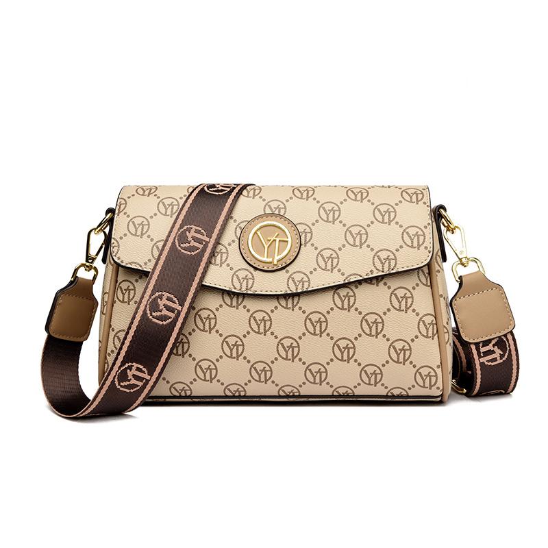 Luxe Merk Dames Ronde Schoudertas Hoge Kwaliteit Waterdichte Crossbody Tas met Portemonnee 26cmX9cmX16cm geel