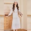 Bailuyu Women's V-Neck Lace A-Line Maxi Dress