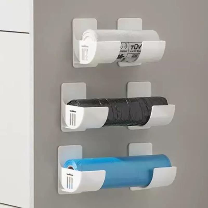 2/4/6Pcs Garbage Bag Storage Box Organizer Trash Bags Shelf Holder Wall Mounted Plastic Bag Film Container Dispenser For Kitchen