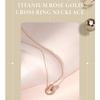 Voyager Titanium Rose Gold Cross Ring Necklace
