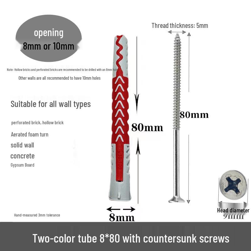 M10*50 Tetrahedron Plastic Expansion Tube for LCD TV Wall Mount & Outdoor AC Unit Bracket