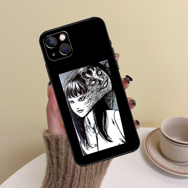 Horror Manga Style Phone Case For iPhone 17 Pro Max 14 13 12 11 15 16 Pro Max mini Plus 16e 17 Air Cover Funda