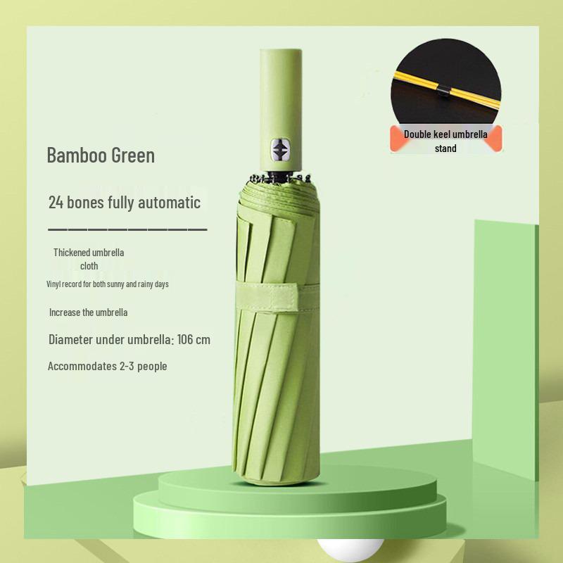 Automatic 12-Rib Sun & Rain Umbrella: Enlarged, Reinforced, UV Protection, Folding Sunshade.