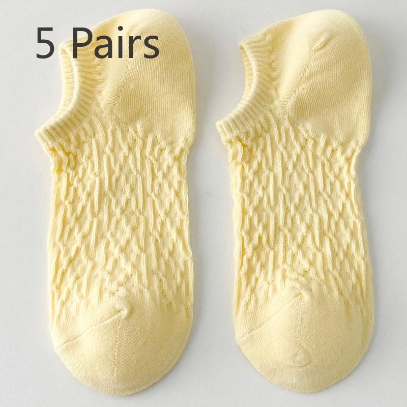 5 Pairs of New Female Spring and Summer Sweet Short Boat Socks