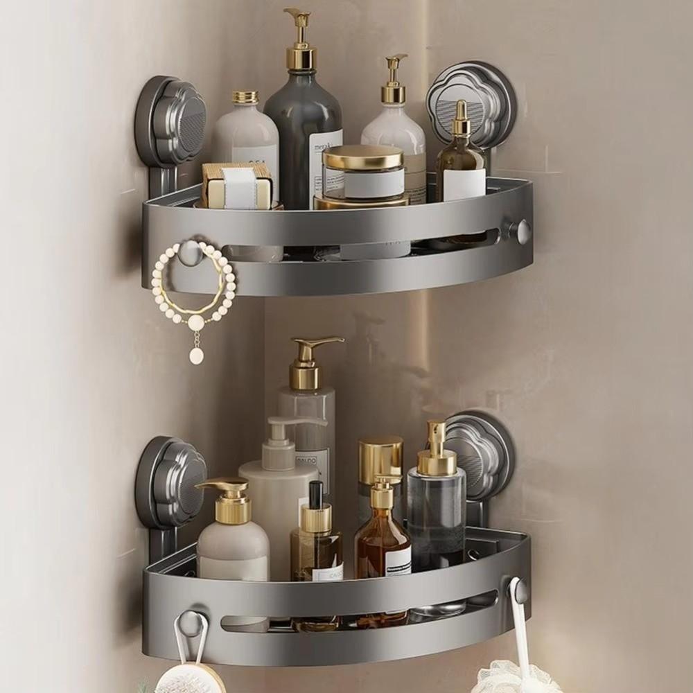 Suction Cup Storage Organizer Wall Mounted Wall Corner Shelf Corner Shelf Organizer  Toilet Area