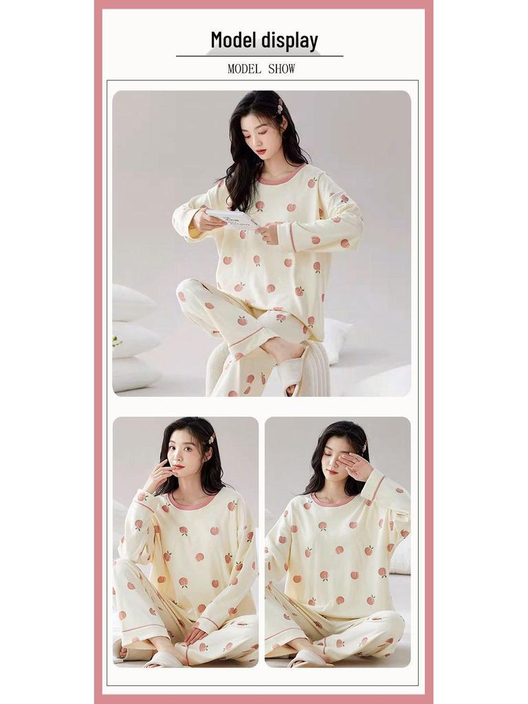 Women's Autumn/Winter Pajama Set: Cute, Girlish Long-Sleeve, Loose, Casual Homewear