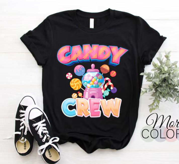 

New T-Shirt Candy Crew Funny Gift For Lollipop Lover Sweet Tooth T-Shirt, Women 2XL