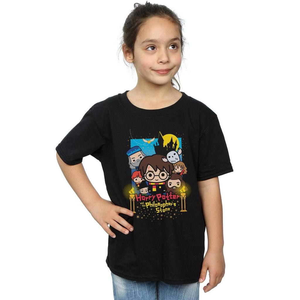 Harry Potter And The PhilosopherÂ´s Stone Girls Chibi Cotton T-Shirt