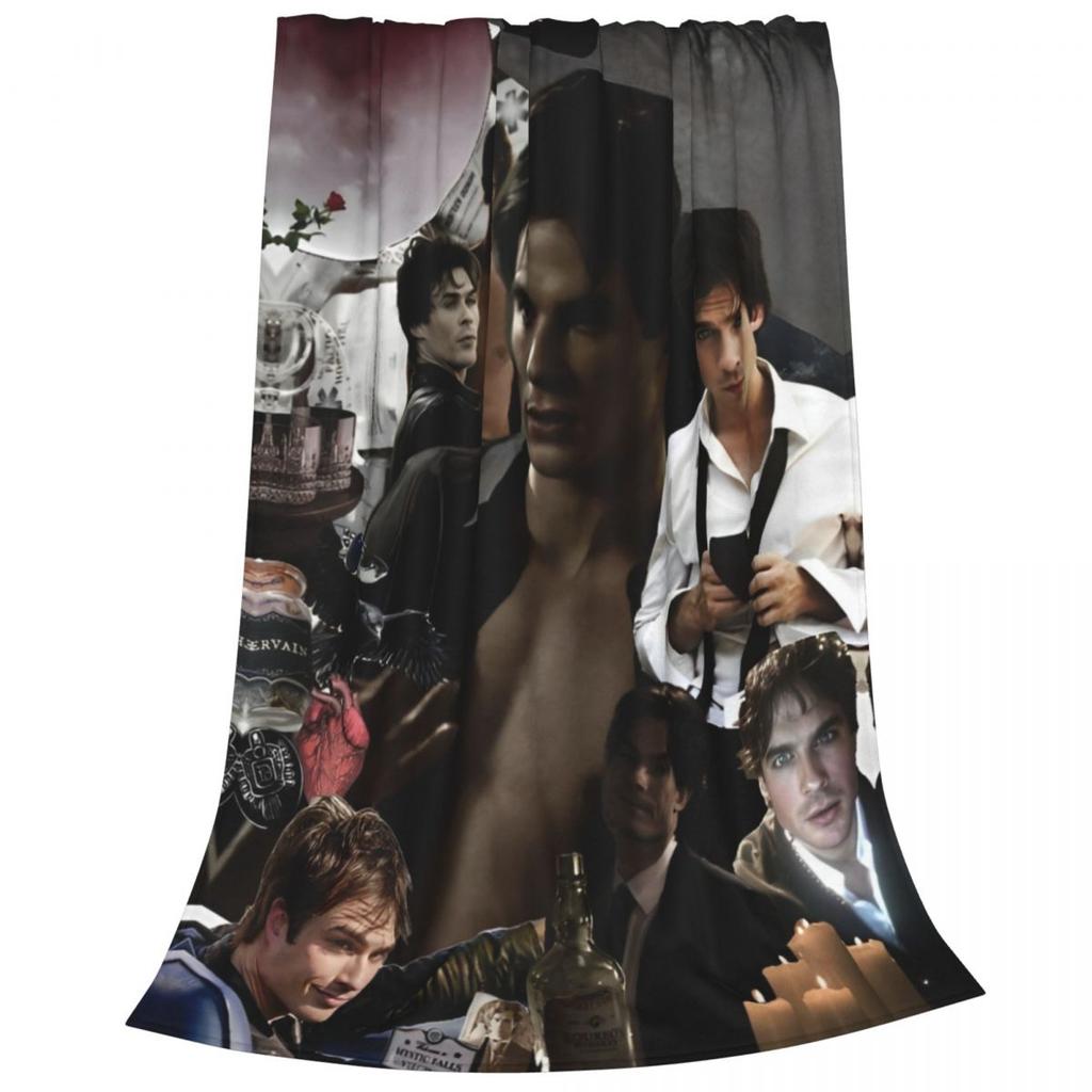 The Vampire Diaries Damon Salvatore Coperta Flanella Divertente Calda Coperte Plaid per Copriletto Primavera/Autunno
