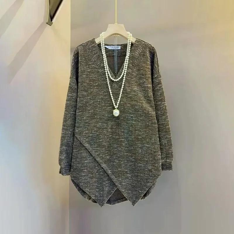 Pullover für Damen Winter V-Ausschnitt Verdickter Pullover Warm Gestrickt Dehnbar Langarm Oversize Jumper Pullover Tops