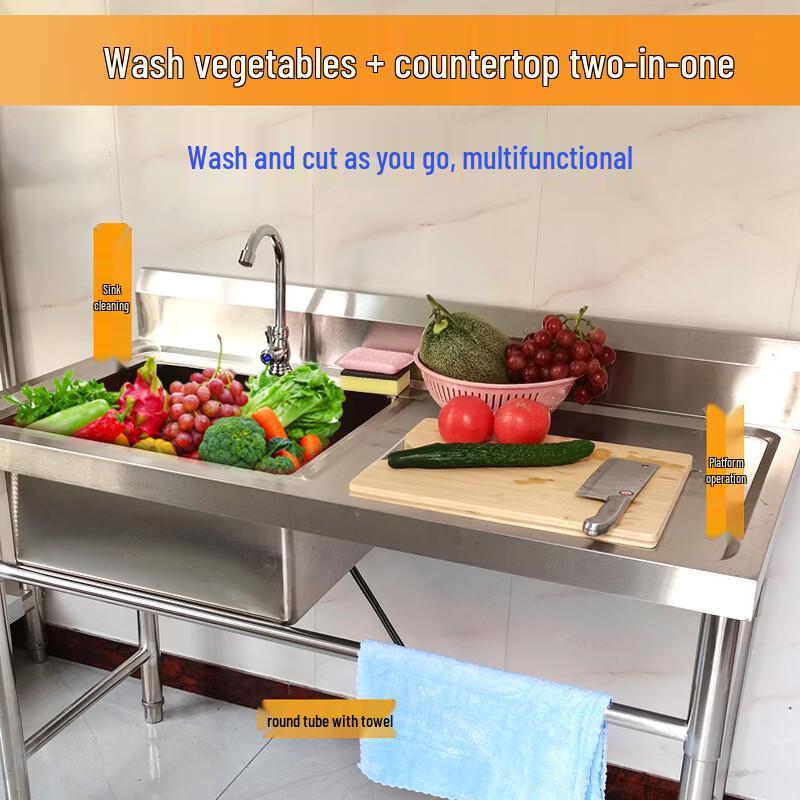 Lan Tuan Commercial Stainless Steel Double Basin Sink