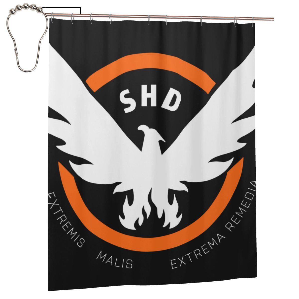 The Division Shd Strategic Homeland Division Shower Curtain Bathroom Polyester Waterproof Bath Curtains With Hooks W60H190(CM)-1 Pcs