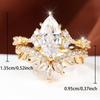 Stunning Gold Color Marquise Zircon Flower Ring Set for Women Daily Wear and Wedding