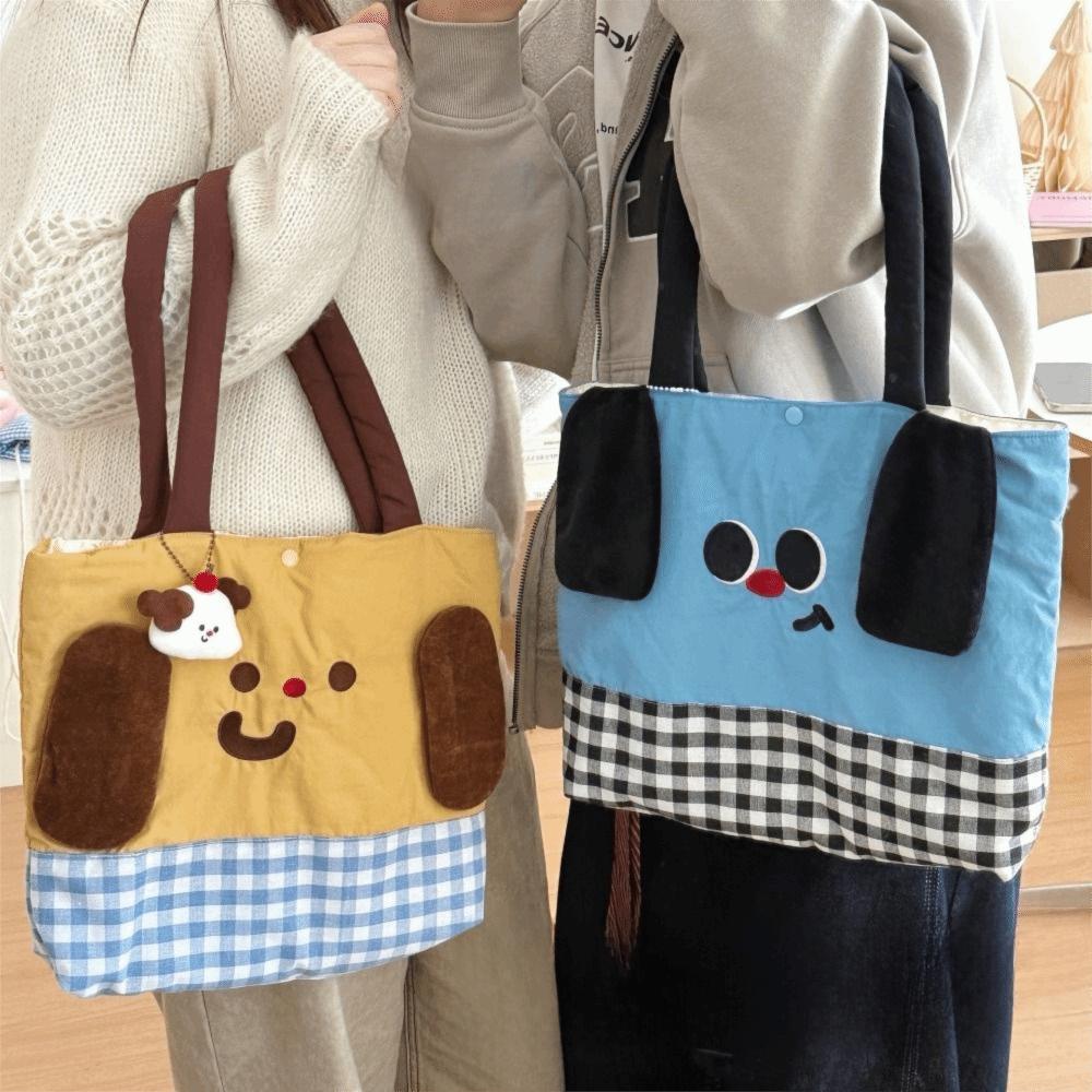 Japanese Style Embroidered Tote Bag Kawaii Cute Shoulder Bag Casual Cartoon Canvas Handbag Outdoor