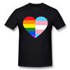 Lustiges Herren LGBT Regenbogen und Transgender Flagge Herz Baumwolle Drucke Lässiges Kurzarm T-Shirt Druck T-Shirts Kleidung - Herren...